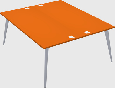 Shared rectangular office desk system