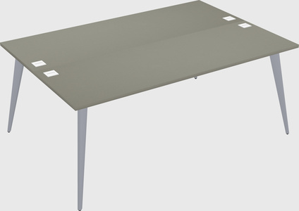 Shared rectangular office desk system