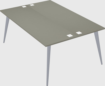 Shared rectangular office desk system