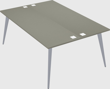 Shared rectangular office desk system
