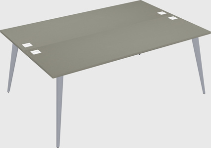 Shared rectangular office desk system