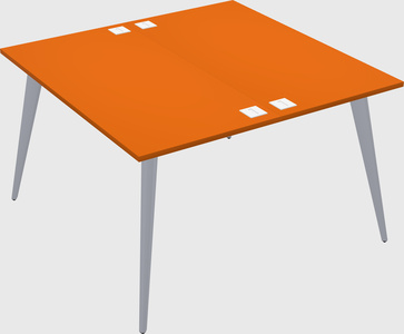 Shared rectangular office desk system