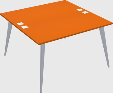 Shared rectangular office desk system