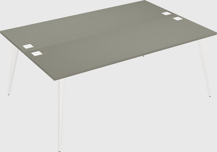 Shared rectangular office desk system