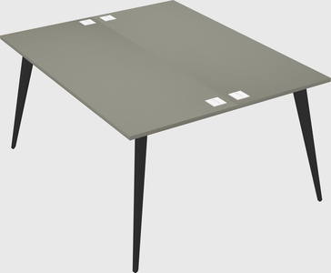 Shared rectangular office desk system