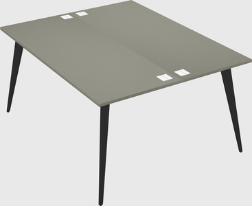Shared rectangular office desk system