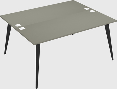Shared rectangular office desk system