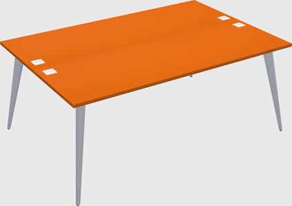 Shared rectangular office desk system
