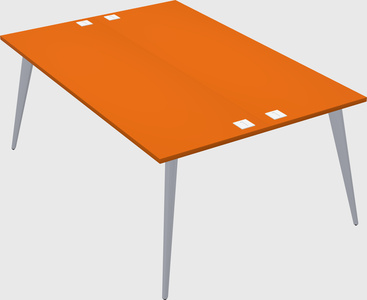 Shared rectangular office desk system