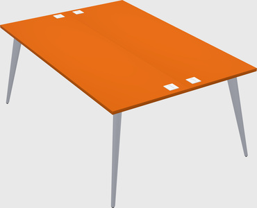 Shared rectangular office desk system