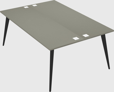 Shared rectangular office desk system