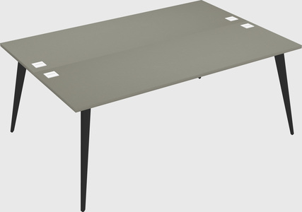 Shared rectangular office desk system