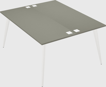 Shared rectangular office desk system