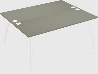 Shared rectangular office desk system