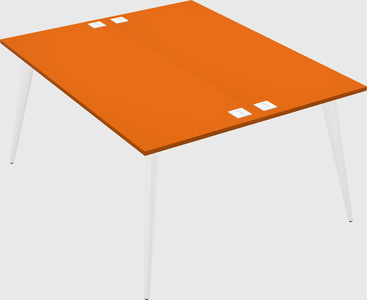 Shared rectangular office desk system