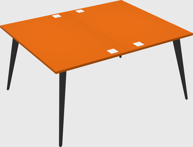 Shared rectangular office desk system