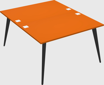 Shared rectangular office desk system