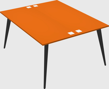 Shared rectangular office desk system