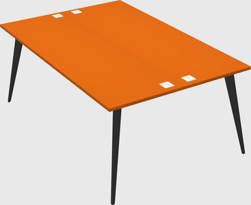 Shared rectangular office desk system
