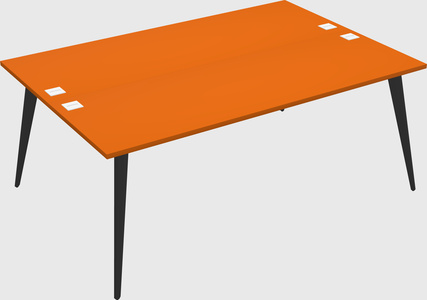 Shared rectangular office desk system
