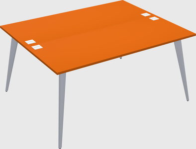 Shared rectangular office desk system
