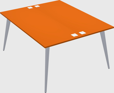 Shared rectangular office desk system