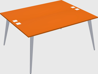 Shared rectangular office desk system