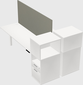Shared electric desk + cabinet