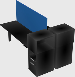 Shared electric desk + cabinet