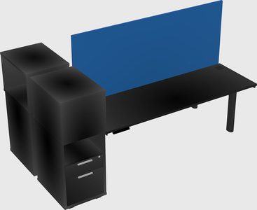 Shared electric desk + cabinet