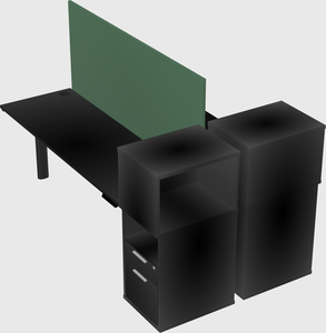 Shared electric desk + cabinet