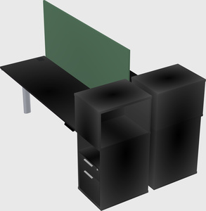 Shared electric desk + cabinet
