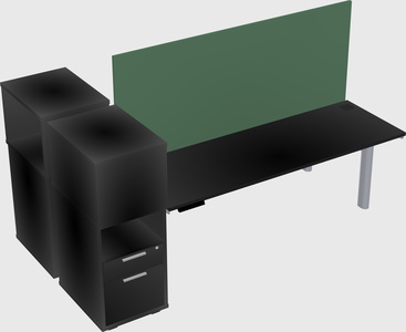 Shared electric desk + cabinet