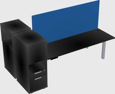 Shared electric desk + cabinet