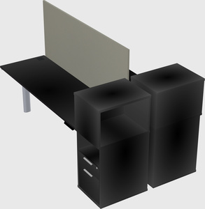 Shared electric desk + cabinet