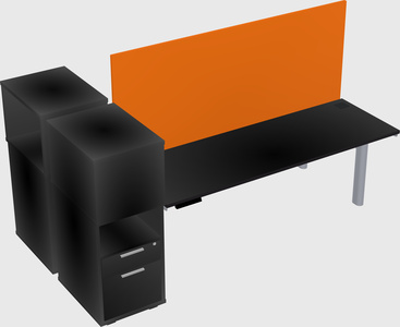 Shared electric desk + cabinet