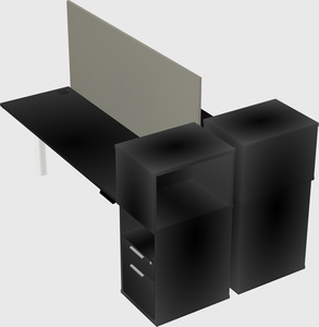 Shared electric desk + cabinet