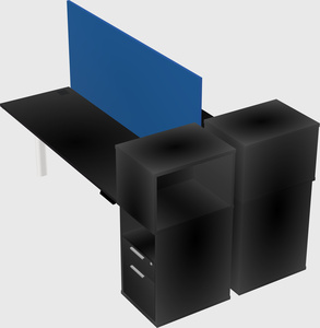 Shared electric desk + cabinet