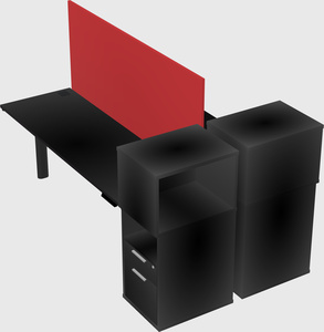 Shared electric desk + cabinet