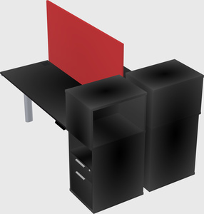 Shared electric desk + cabinet