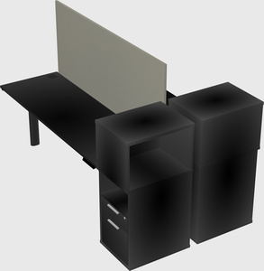 Shared electric desk + cabinet