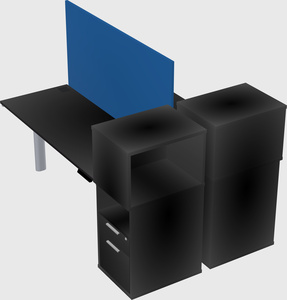Shared electric desk + cabinet