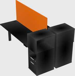 Shared electric desk + cabinet