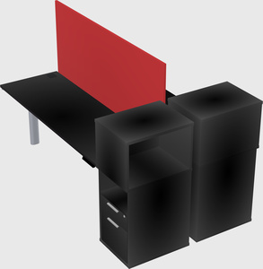 Shared electric desk + cabinet