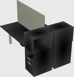 Shared electric desk + cabinet