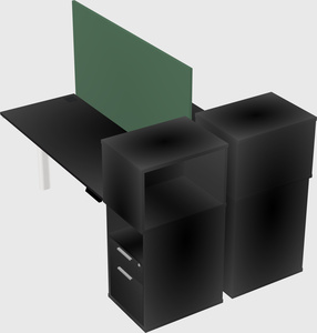 Shared electric desk + cabinet