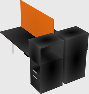 Shared electric desk + cabinet