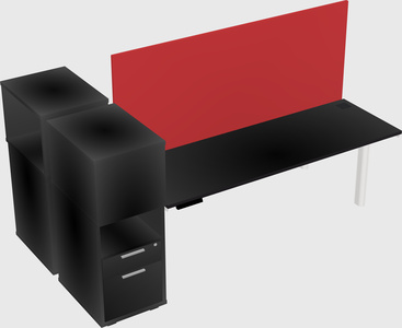 Shared electric desk + cabinet