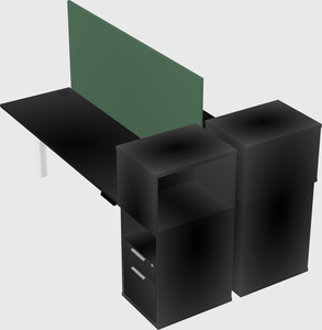 Shared electric desk + cabinet