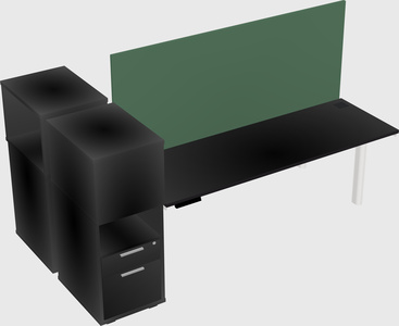 Shared electric desk + cabinet
